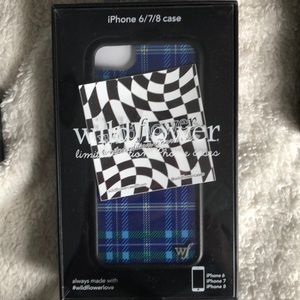 Navy plaid wildflower case